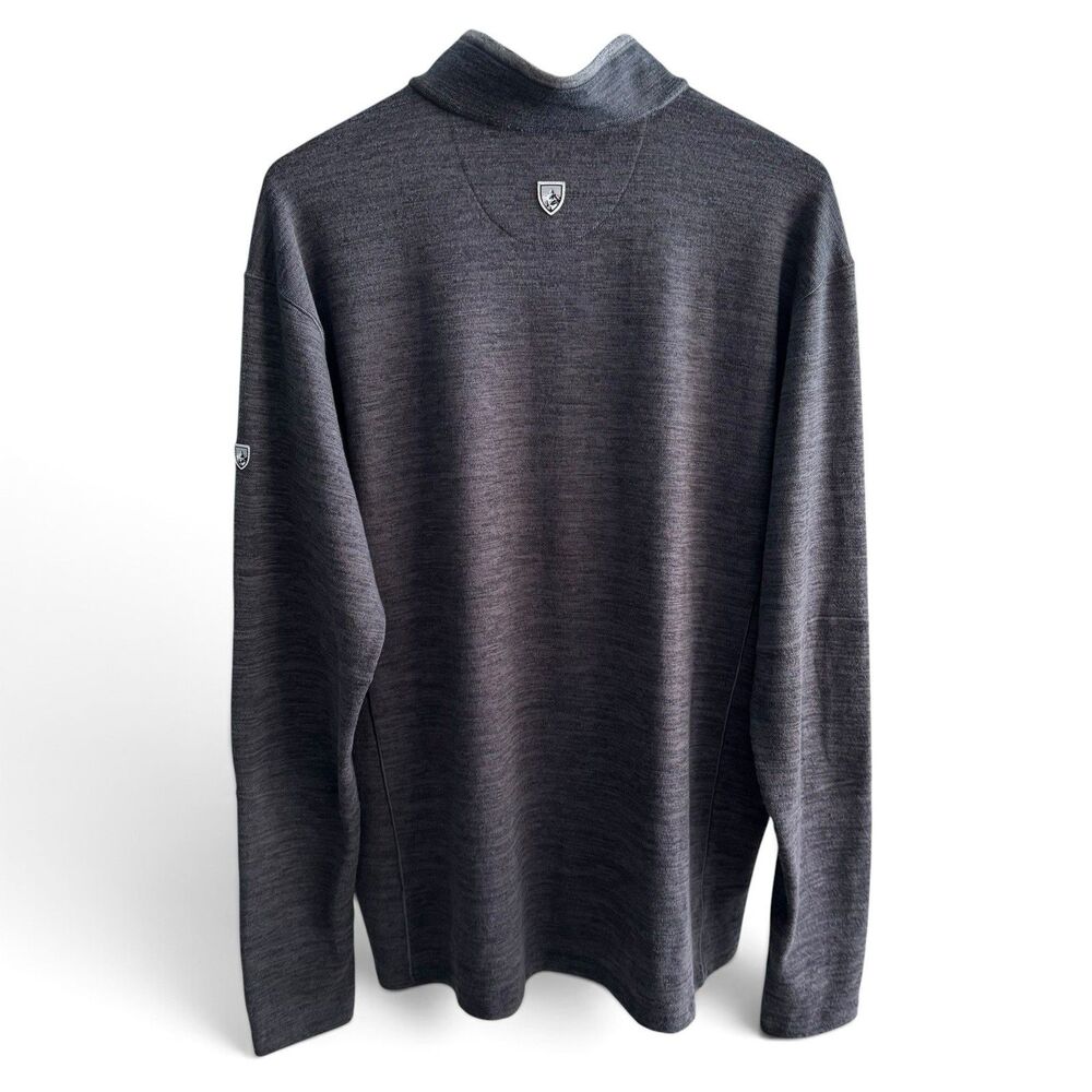 Kuhl 1/4 Zip Pullover Men XL Heather Gray Colorblock Mock Neck Outdoor Sweater - Picture 3 of 13